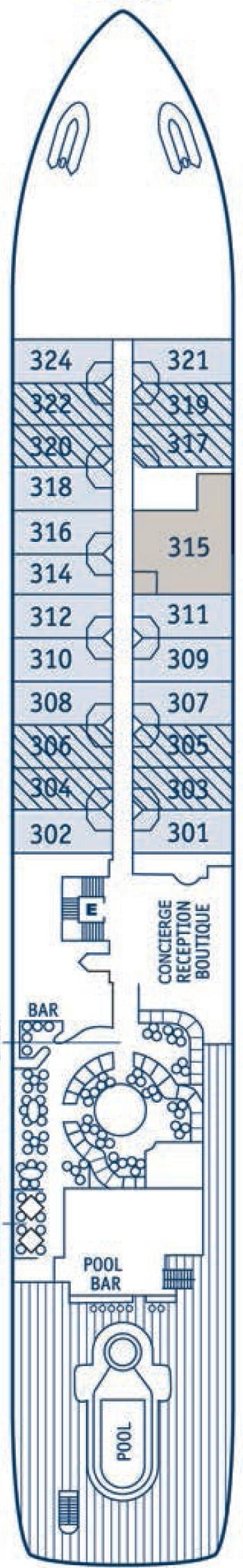 SeaDream I deck plan — Deck 3