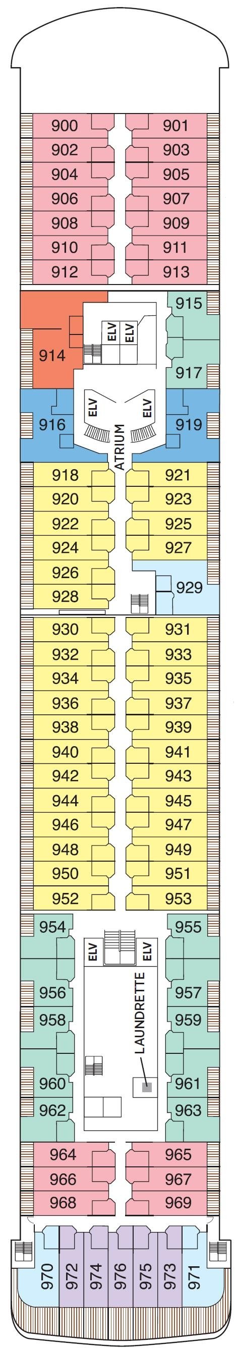 Deck plan for Deck 9