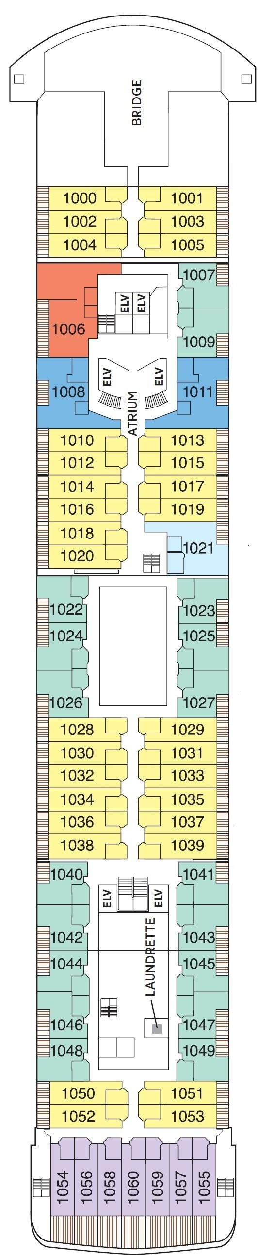 Deck plan for Deck 10