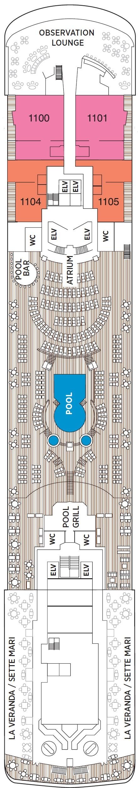 Deck plan for Deck 11