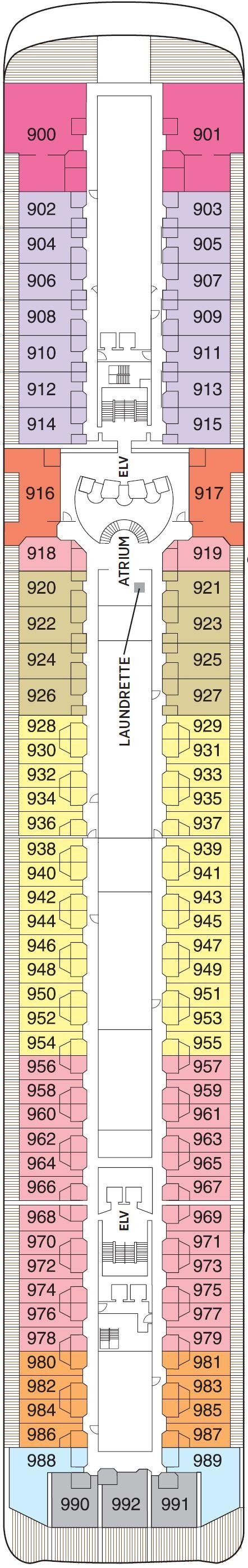 Deck plan for Deck 9