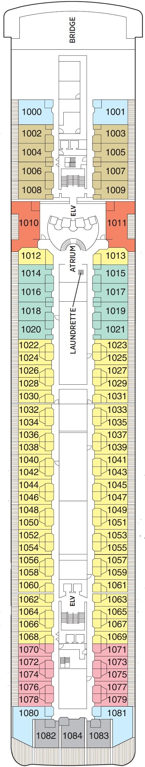 Deck plan for Deck 10