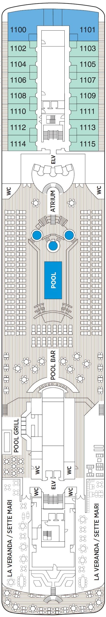 Deck plan for Deck 11