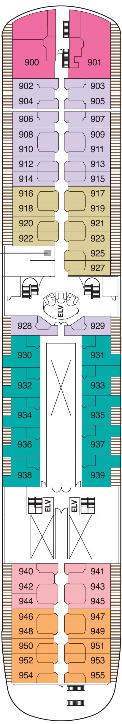 Deck plan for Deck 9