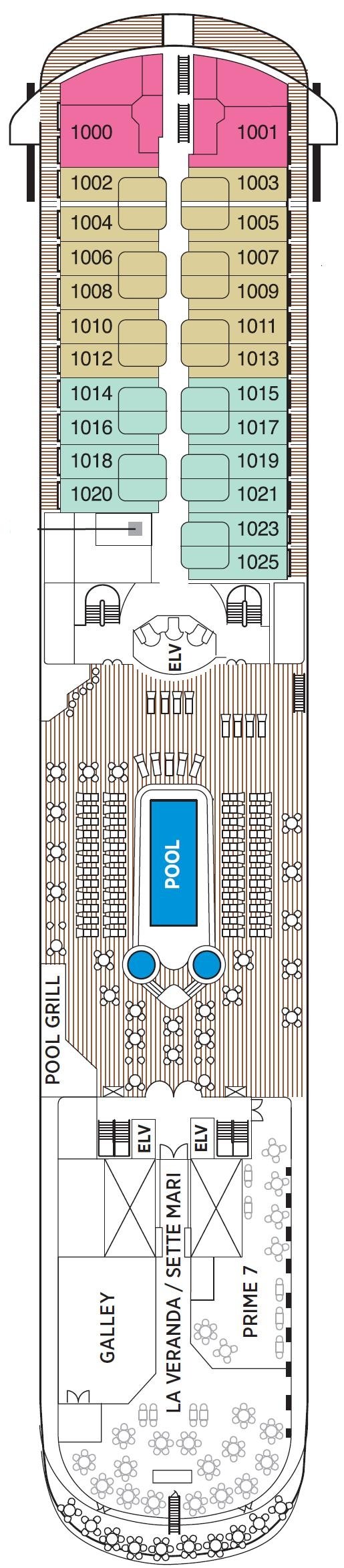 Deck plan for Deck 10