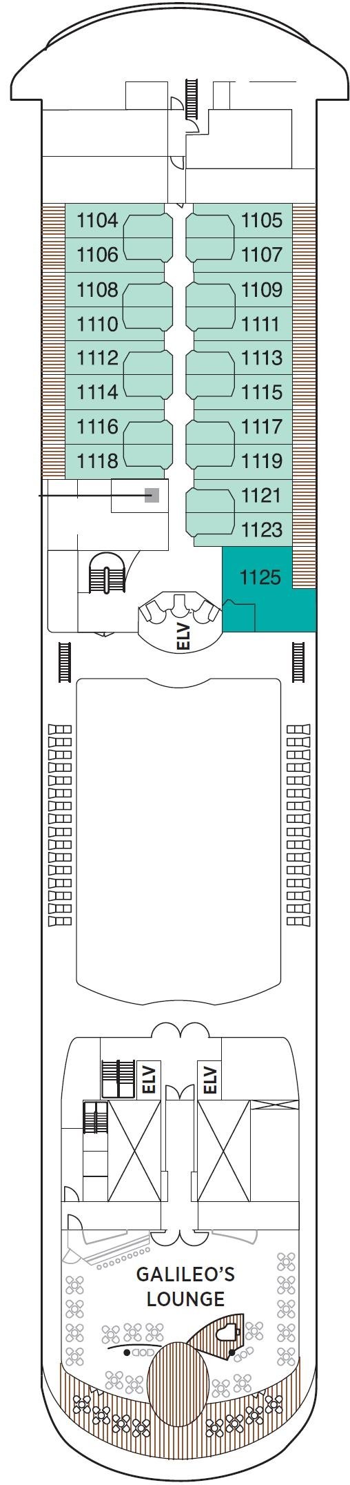 Deck plan for Deck 11