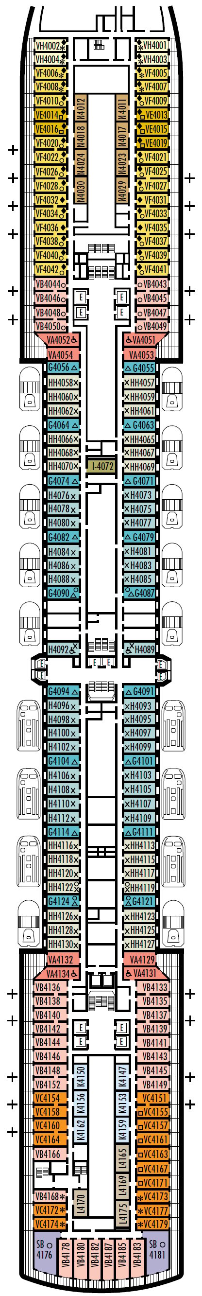 Deck plan for Upper Promenade