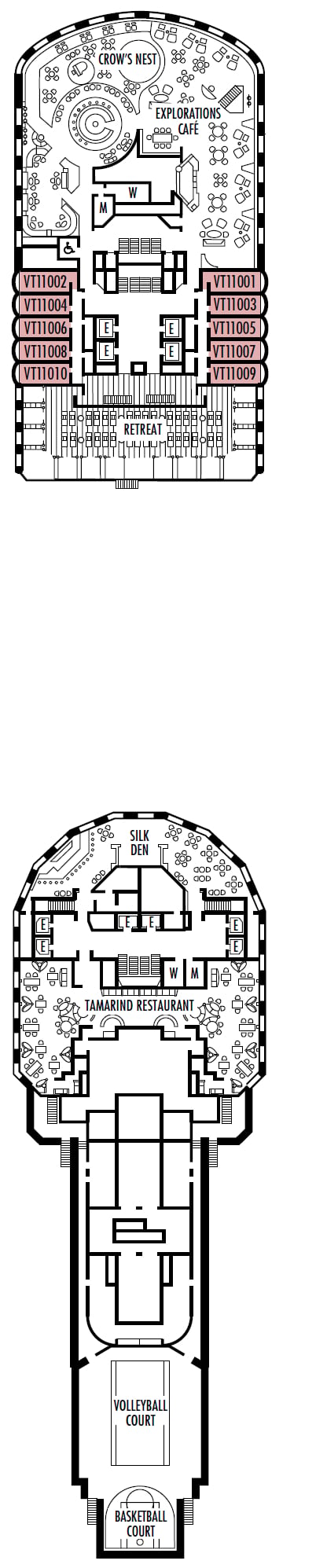 Deck plan for Observation