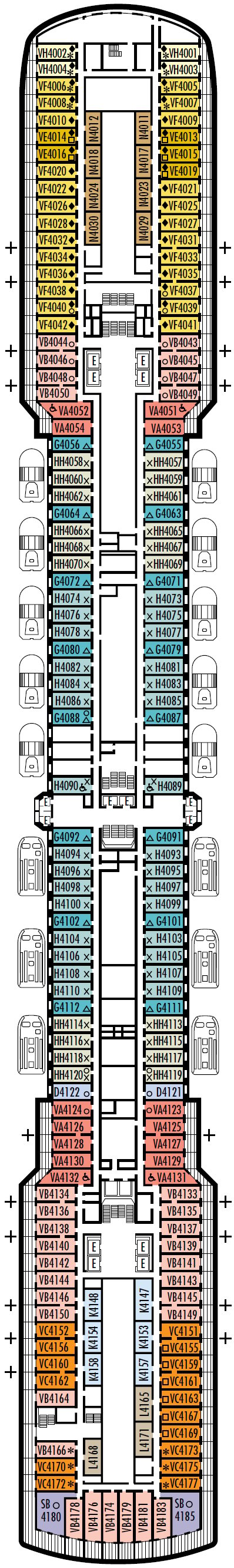 Deck plan for Upper Promenade