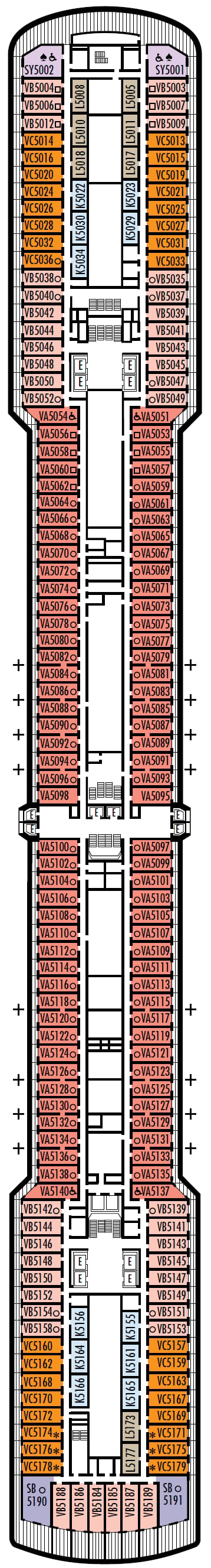 Deck plan for Verandah Deck