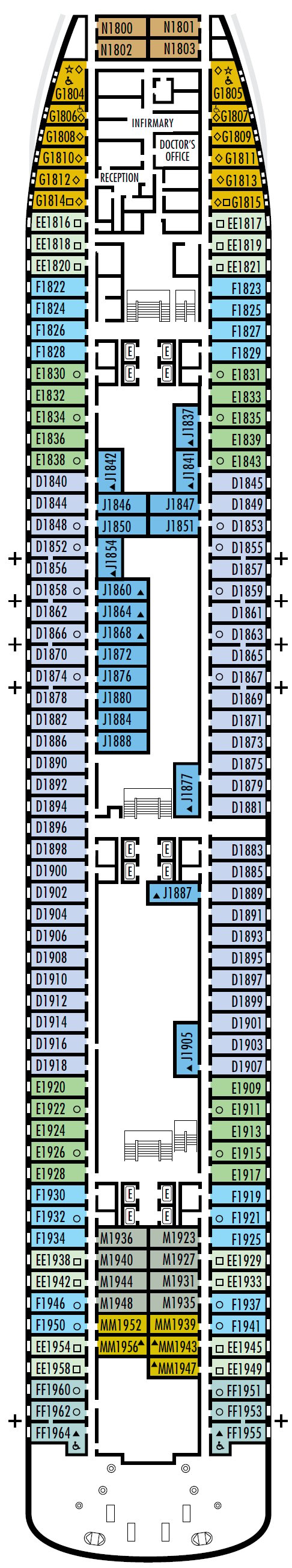 Deck plan for Dolphin Deck