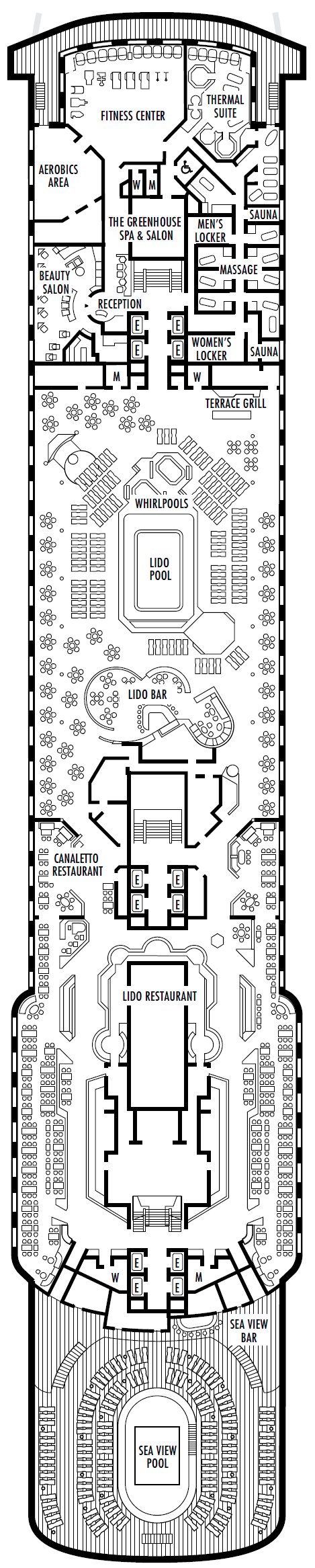 Deck plan for Lido Deck