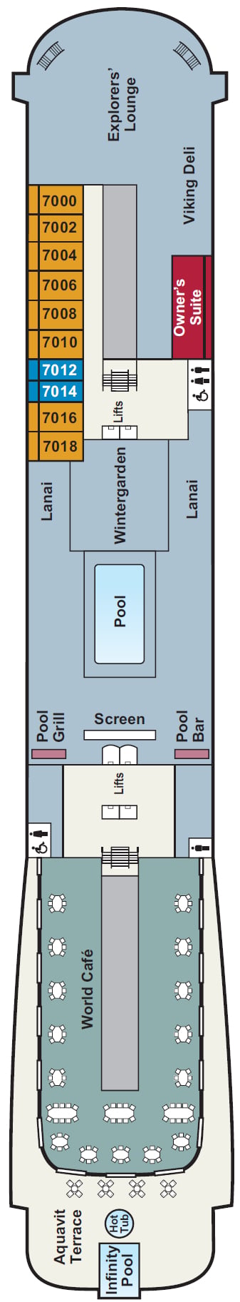 Deck plan for Deck 7