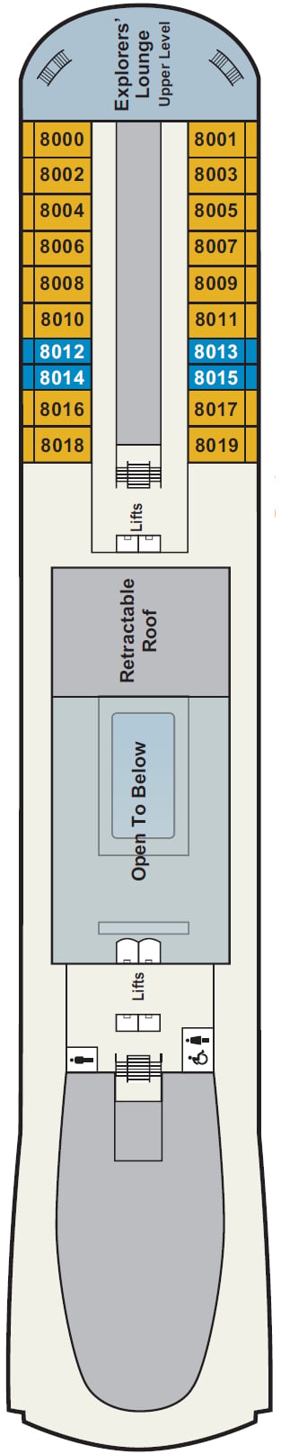 Deck plan for Deck 8