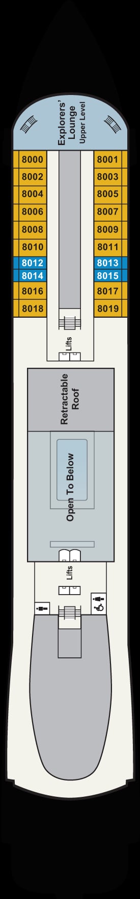 Deck plan for Deck 8
