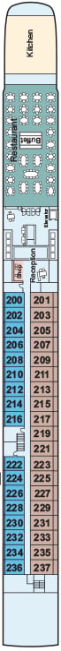 Deck plan for Middle Deck