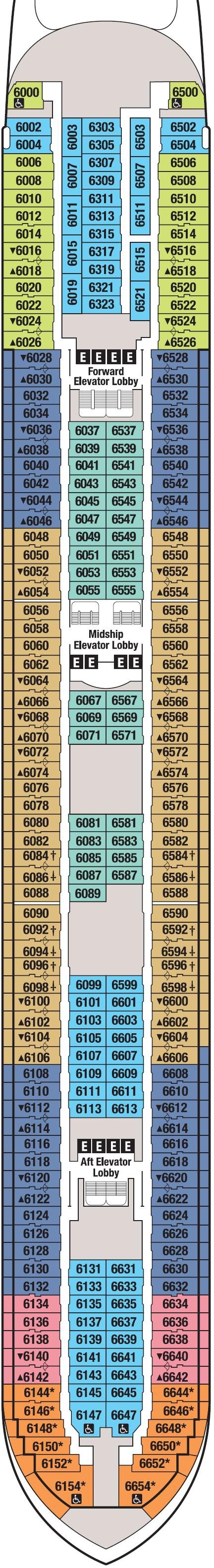 Deck plan for Deck 6