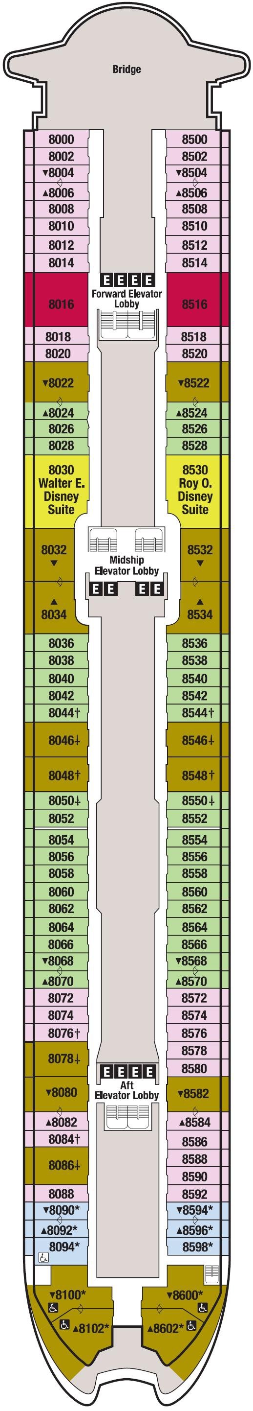 Deck plan for Deck 8