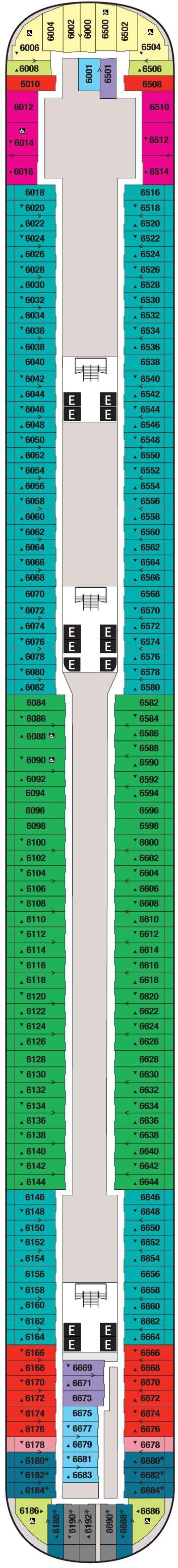Deck plan for Deck 6
