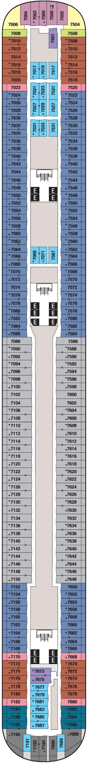Deck plan for Deck 7