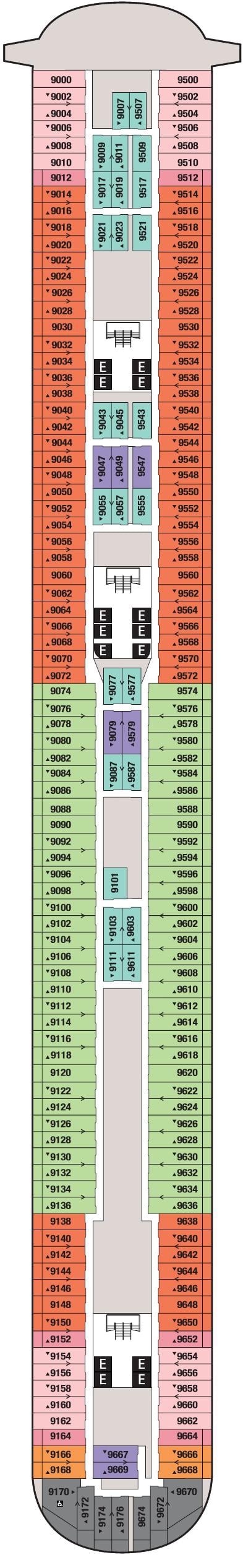 Deck plan for Deck 9