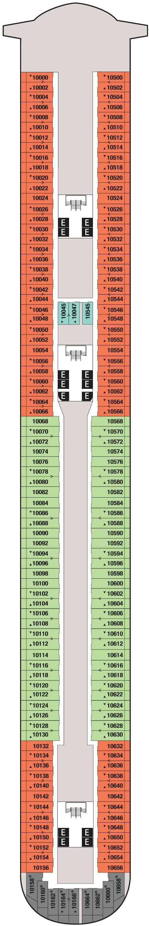 Deck plan for Deck 10