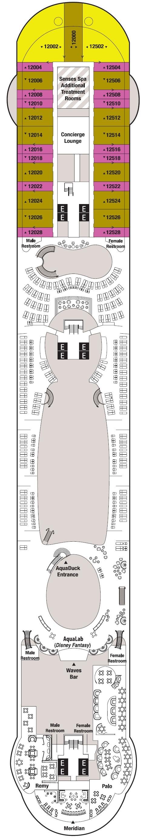 Deck plan for Deck 12