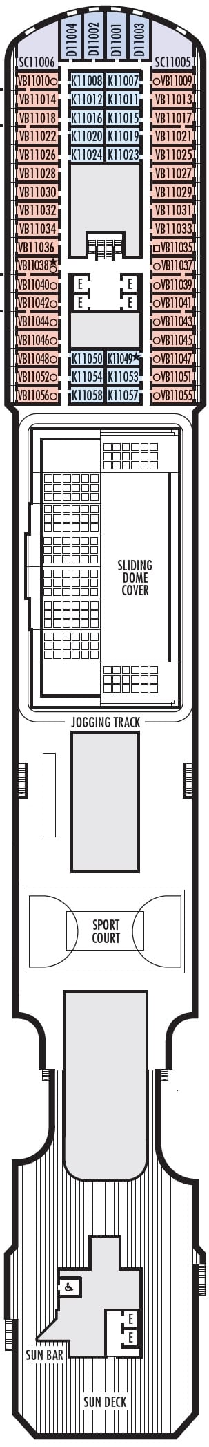 Deck plan for Sun Deck