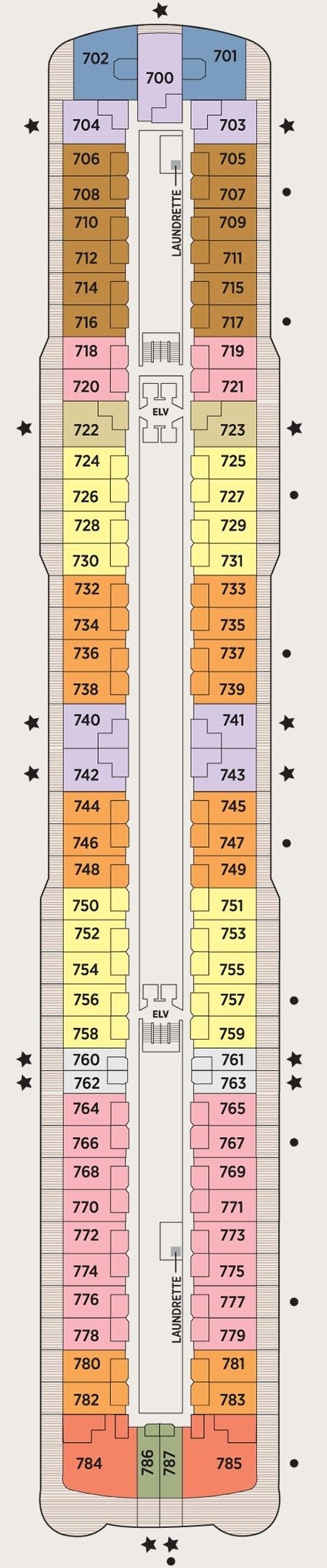 Deck plan for Deck 7