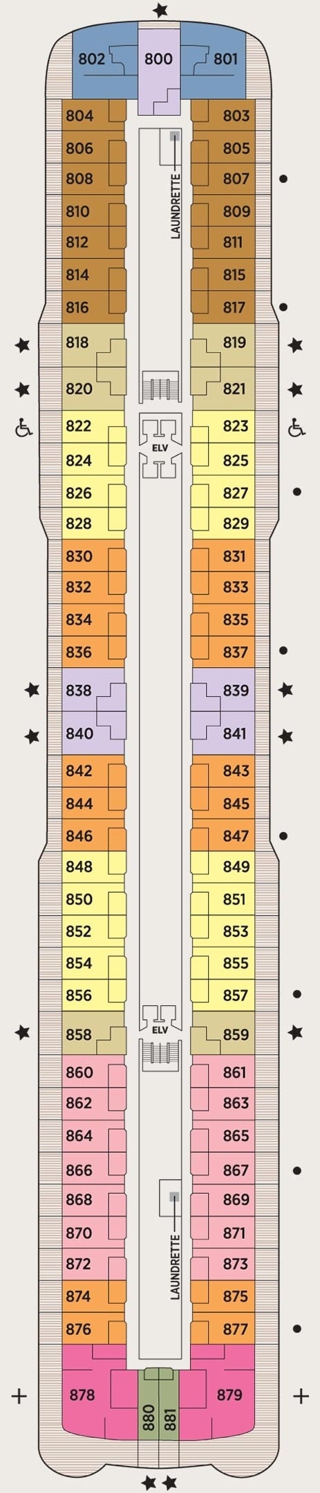 Deck plan for Deck 8