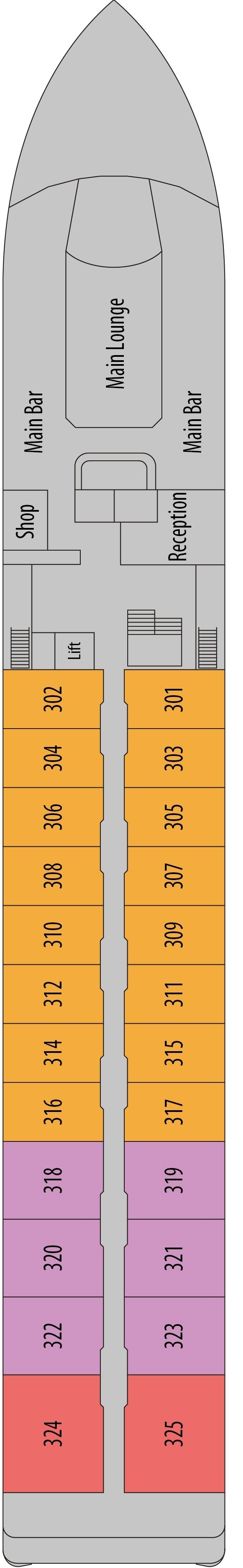 Deck plan for Upper Deck