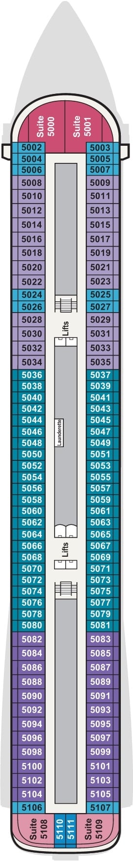 Deck plan for Deck 5