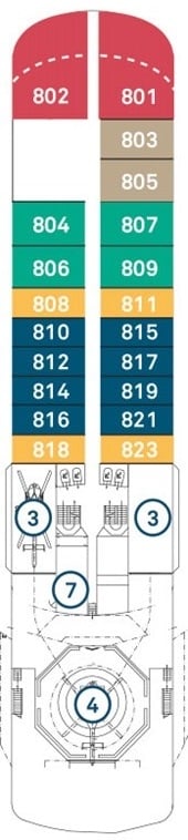 Deck plan for Deck 8