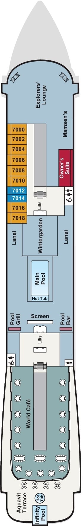 Deck plan for Deck 7