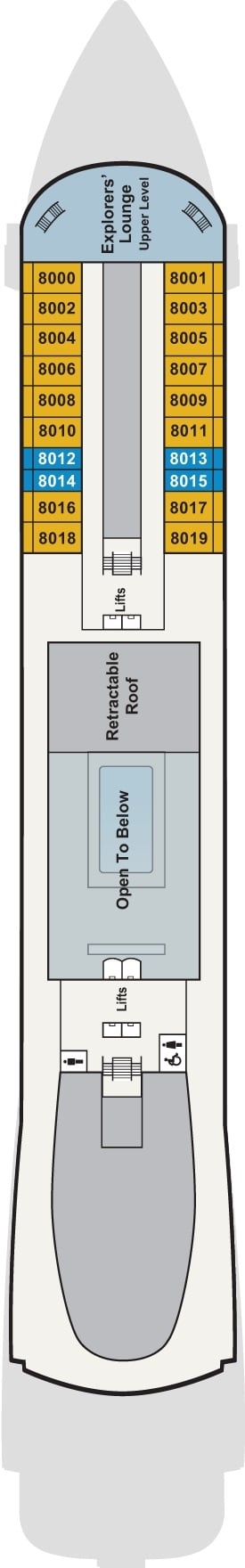 Deck plan for Deck 8
