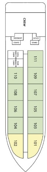 Delfin III deck plan — Main Deck
