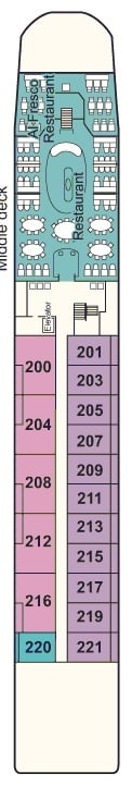 Deck plan for Middle Deck