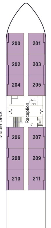 Deck plan for Middle Deck