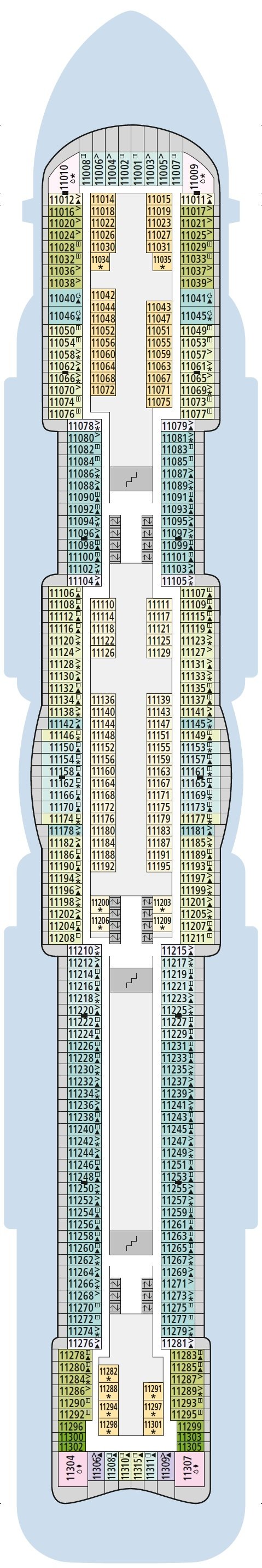 AIDAnova deck plan — Deck 11