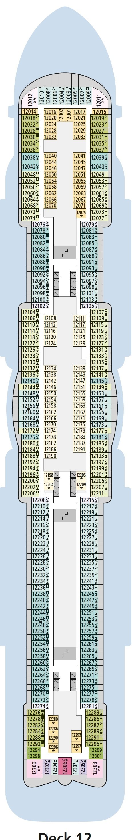 AIDAnova deck plan — Deck 12