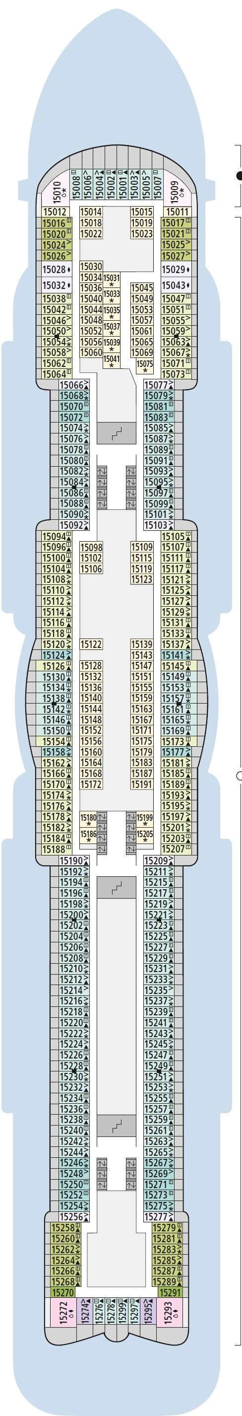 AIDAnova deck plan — Deck 15