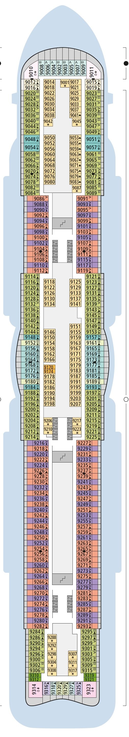 AIDAnova deck plan — Deck 9
