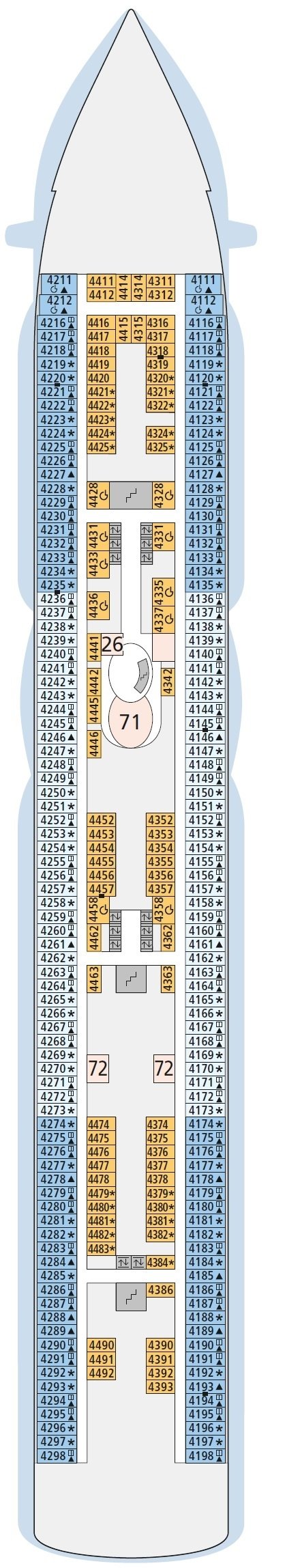 Deck plan for Deck 4