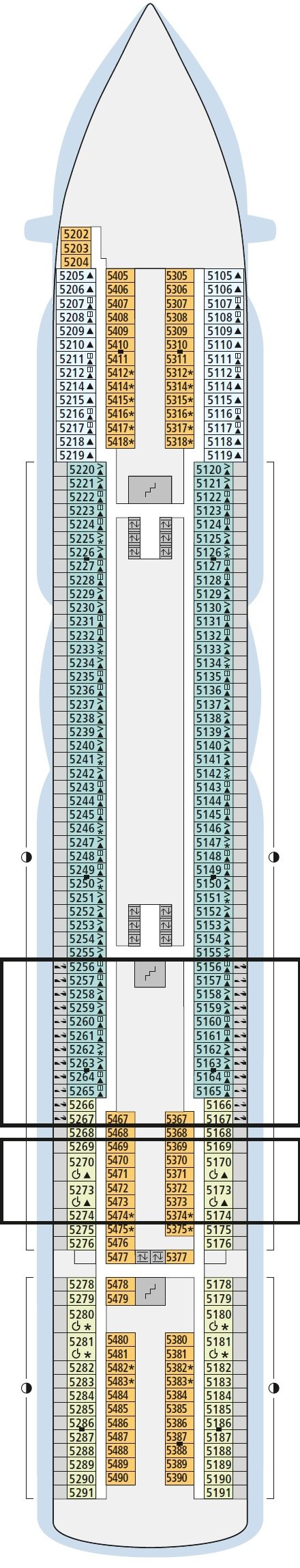 Deck plan for Deck 5