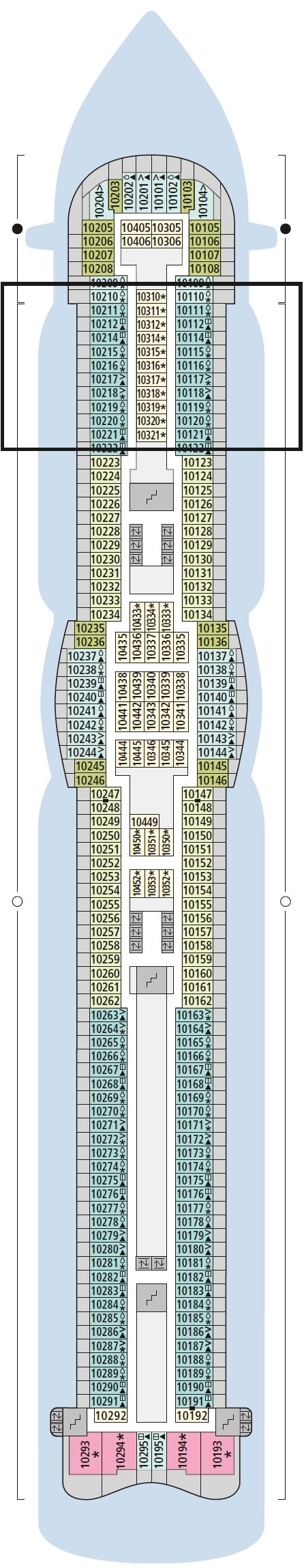 Deck plan for Deck 10