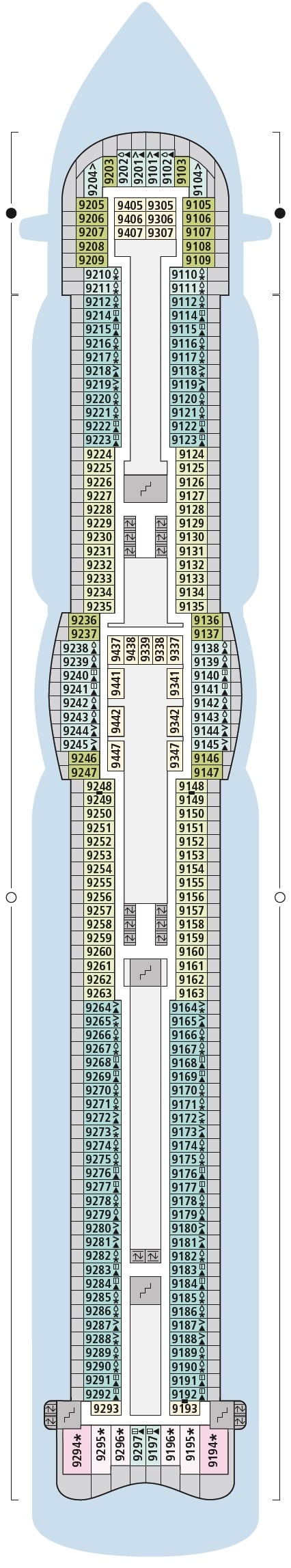 Deck plan for Deck 9