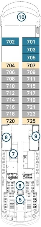 Deck plan for Deck 7