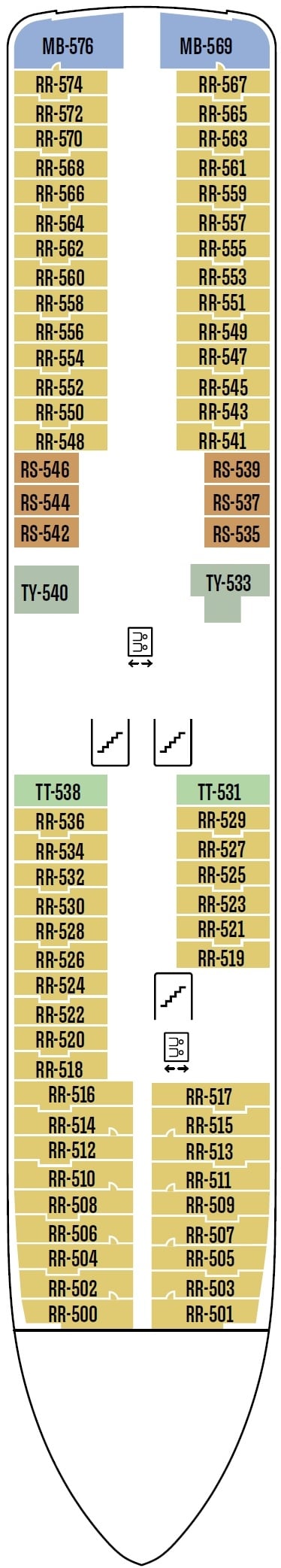 Deck plan for Deck 5