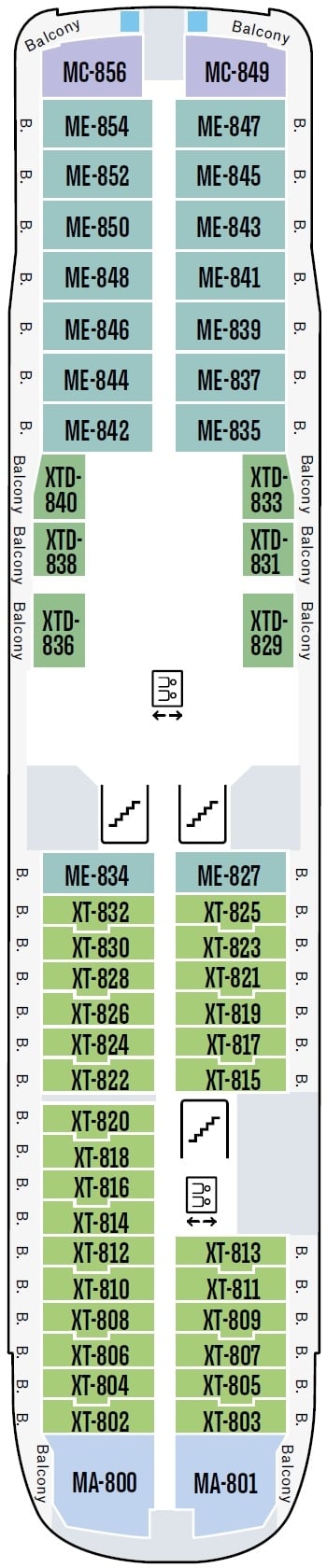 Deck plan for Deck 8