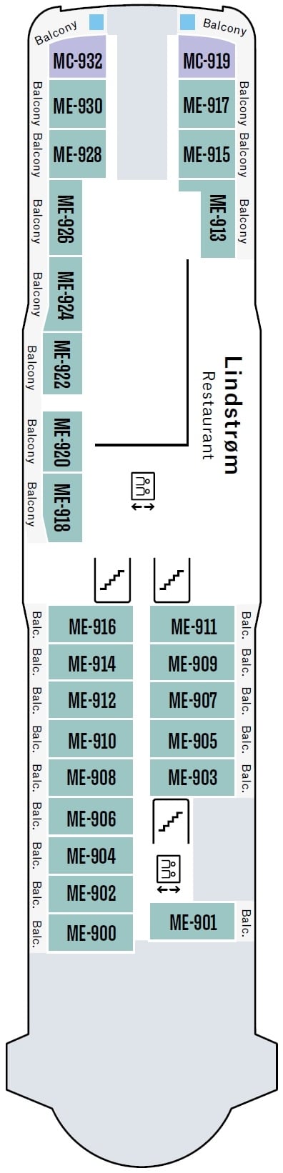 Deck plan for Deck 9